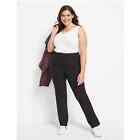 Lane Bryant On The Go Straight Mid-Rise Black Pants Pockets Pull On Size 24 NEW