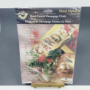 Neu in Verpackung Anitas Decoupage handbemalte Decoupage-Drucke Joyce Beebe Blumenalphabet - Bild 1 von 6