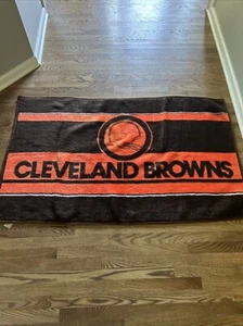 Vintage Cleveland Browns Ryltex Retro 80s Fleece NFL Stadium Throw Blanket - Picture 1 of 4