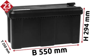 Deichselbox, Werkzeugkasten, Gurtkiste Kunststoff -Daken Blackit - 550x294x250mm - Bild 1 von 8
