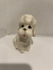 Sehr guter Zustand entzückende Lefton handbemalte Pudel Hund Figur Aufkleber H6086 5" Keramik - Bild 1 von 5