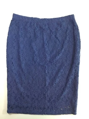 Bobeau Petite Large Navy Blue Lace Dress Knee Length Stretchy Pencil Nordstrom - Imagem 1 de 4