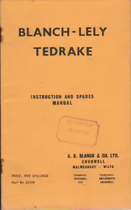 Original Blanch-Lely "Tedrake" Anleitung und Ersatzteilhandbuch - Bild 1 von 1