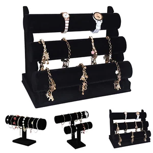 Jewelry Bracelet Display Stand Velvet for Necklace Watch Bangles Organizer Rack - Picture 1 of 19