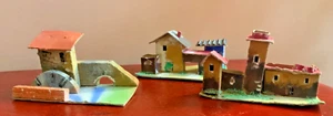3 casette per PRESEPE originali anni '50/60 , legno e cartone dipinte a mano - Foto 1 di 6