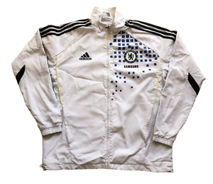 Chaqueta de fútbol vintage Adidas Chelsea camiseta deportiva fútbol blanca rara talla L - Imagen 1 de 12