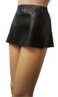New  Ladies Girls Just 10" Black Leather Look Aline Micro Mini Skirt 