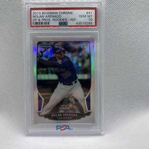 NOLAN ARENADO 2013 BOWMAN CHROME DRAFT PICKS & PROSPECTS REFRACTOR RC #41 PSA 10