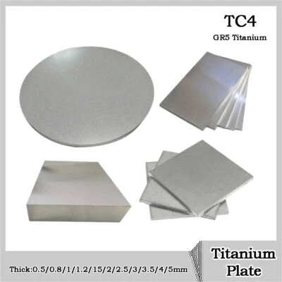 Titanium Metal Plate Sheet TC4/GR5 Grade 5 Ti 0.5mm-6.0mm Thickness Metalworking - Image 1 of 4