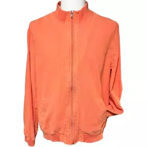 Alan Flusser Orange Linen Blend Bomber Jacket, Lightweight, Size L - Picture 1 of 5
