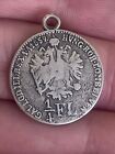 1859 Austria-Habsburg One Quarter Florin Double Sided Charm / Pendant In Silver
