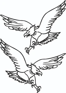 Car Sticker 2X Eagle Sticker Desired Color Each. Approx. 200 X 180 Mm - Picture 1 of 1