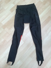MFX Pure black & red padded seat cycling tights Medium 30-32”W.