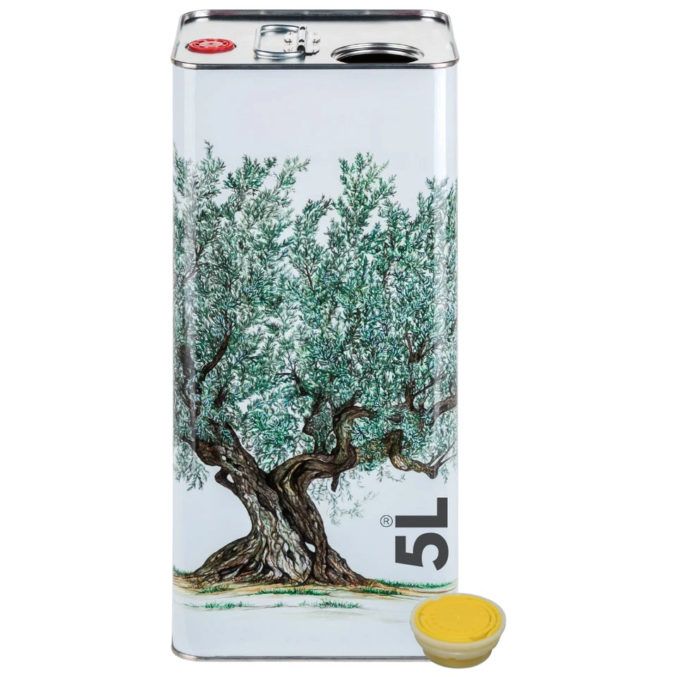 LATTINA per OLIO EVO in METALLO BIANCO CONTENITORE da 5 Litri con DOPPIO TAPPO - Immagine 1 di 4