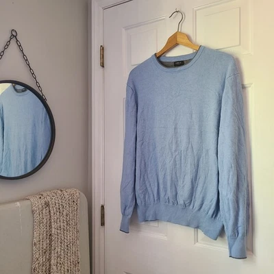 Lincs DC & Co Cotton Cashmere Pullover Knit Sweater Sz L Light Blue Classic Luxe - Image 1 of 4