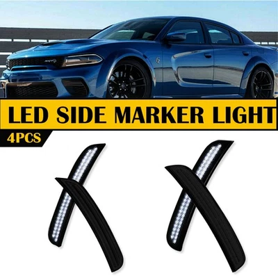 For 15-22 Dodge Charger Truck LED Fender Side Marker Light Front Rear Smoke EAH - Image 1 of 4