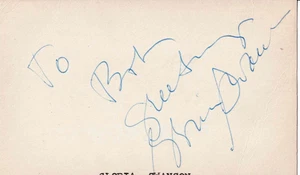 Gloria Swanson Hand Signed AUTOGRAPH CUT VINTAGE ORIGINAL - Picture 1 of 1