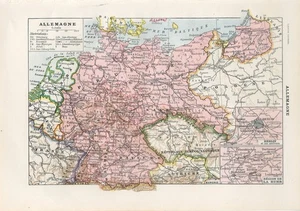1920s GERMANY BERLIN POLAND CZECHOSLOVAKIA Lithograph Map Larousse - Picture 1 of 1