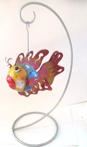 Funky Hanging Metal Lady Fish Tealight Holder and Stand - Picture 1 of 11