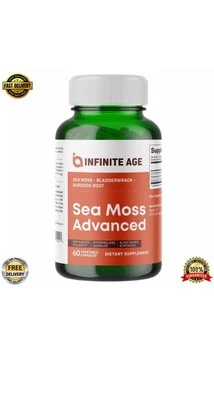 Superalimento avanzado de musgo marino INFINITE AGE 1250 mg, alta potencia, vegano - 60 unidades Foto 1 de 4