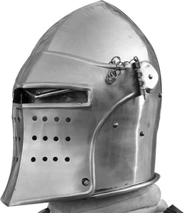 Medieval Armor Barbuta Helmet Halloween Renaissance Detachable Visor Barbute - Picture 1 of 5