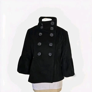 Bebe 3/4 Lantern Sleeve Crop Wool Jacket Large - Picture 1 of 7
