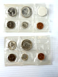 1964 P and D U.S. Mint Uncirculated 10 Coin Set -3 Silver Coins in Each Set - Picture 1 of 6