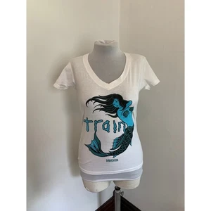 Train Concert Band Tee S White Nautical Mermaid MMXIII Graphic V Neck Small 2013 - Picture 1 of 8