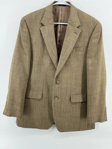 Lauren Ralph Lauren Seide Wolle Mischung Knopf Blazer Sport Mantel Jacke Hellbraun Herren 40R - Bild 1 von 8