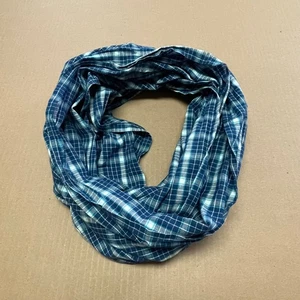 Bufanda Infinity Levis Azul a Cuadros Algodón Popelina 70" Redonda Denim Clásica - Imagen 1 de 8