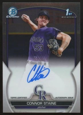 2023 Bowman Chrome #CPA-CSE Connor Staine Prospect Autographs - Image 1 of 2
