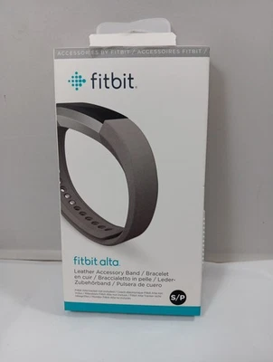 Accesorio de repuesto de correa de cuero Fitbit Alta grande gris grafito nuevo caja abierta Foto 1 de 4