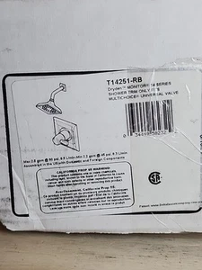 DELTA T14251-RB-DRYDEN 1-HANDLE VENETIAN BRONZE SHOWER FAUCET TRIM KIT KWT-9 - Picture 1 of 9