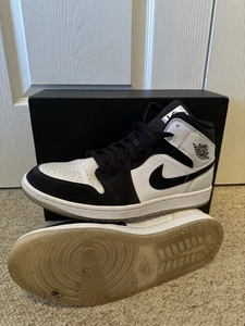 Nike Air Jordan 1 SE Mid - Black Suede/ White Leather UK 10.5 - Picture 1 of 6