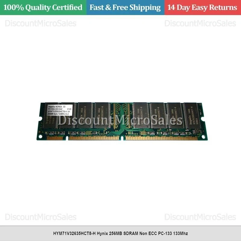 HYM71V32635HCT8-H Hynix 256MB SDRAM Non ECC PC-133 133Mhz - Image 1 of 1