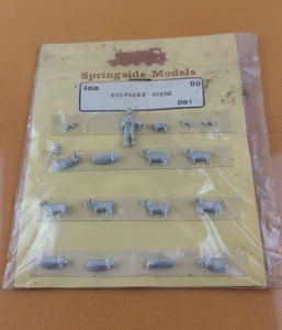 Springside DS7 White Metal 4mm OO Gauge Shepherd Scene, Shepherd and Sheep - Picture 1 of 4