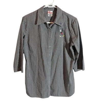 Camisa De Colección Disney Store Mickey Mouse Guinga Botón a Presión Para Mujer M Puntada Única  Foto 1 de 4