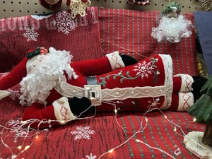 Festive Santa Claus Door Draft Stop  20 In +Embroidered Velvet Holiday Christmas - Picture 1 of 7