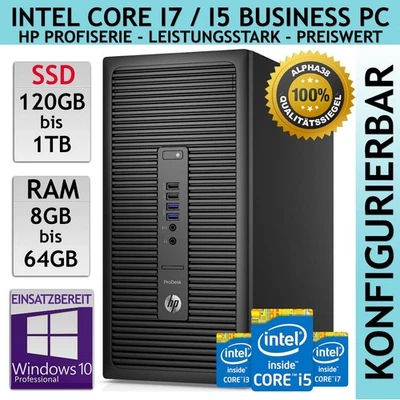 HP Prodesk 600 G2 Micro Torre i3-6100 Fino 1 TB SSD 8 16 32 64 GB DDR4 Win 10 Al - Immagine 1 di 3