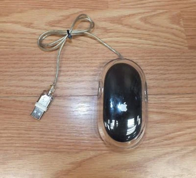 Genuine Apple (E145474) Pro Wired Computer Mouse W/ Clear Shell/Black Base *READ - Image 1 of 4