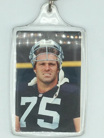 Rare 1993 Vintage Howie Long Los Angeles Raiders Double Sided Photo Key Chain Cover