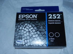 Nuevo Genuino OEM Paquete Doble Epson 252 Estándar Cartucho de Tinta Negro caducado 11/25 - Imagen 1 de 10