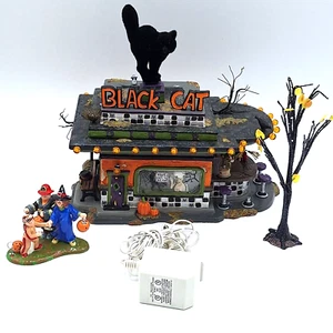 Department 56 Black Cat Diner 2002 Halloween #55319 mit Box VIDEO - Bild 1 von 24
