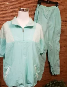Vintage Trainingsanzug Pullover Windbreaker Hose Sport Lavon Größe L 1980er Jahre Nylon - Bild 1 von 12