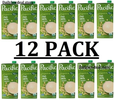 PACK de 12 Pacific Foods Original Leche Orgánica Avena a Base de Plantas 32 OZ cada uno Foto 1 de 2