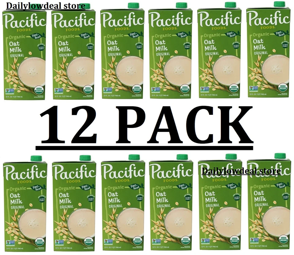 Pacific Foods Organic Oat Original Plant-based Milk 32oz 12-pack 06570