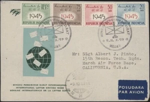 INDONESIA, 1959. Carta Internacional Semana 479-482, Medan - Marzo AFB, Ca - Imagen 1 de 1
