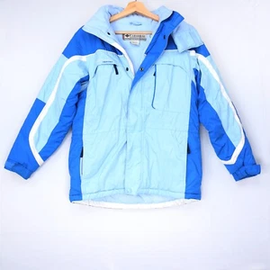 Columbia Boys Ski Jacket Vertex Winter Hooded Blue Youth Kids Size 14/16 - Picture 1 of 11