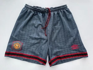 MANCHESTER UNITED 1995/1996 AWAY FOOTBALL SHORTS UMBRO VINTAGE SHIRT - Picture 1 of 19
