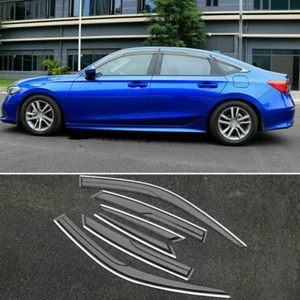 6*Window Visor Sun Rain Guard Vent Deflector Shade For Honda Civic 2022-23 Sedan - Picture 1 of 7